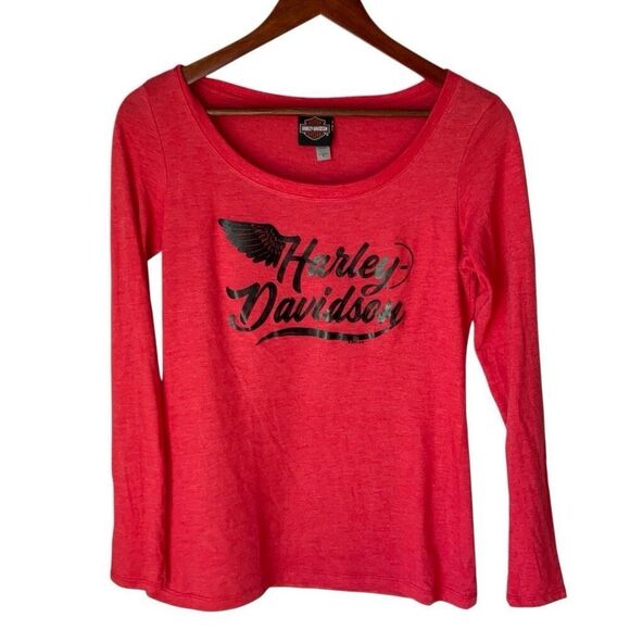 Harley Davidson Red Long Sleeve Tee Medium New Hampshire, Laconia, Bike Week - Picture 12 of 12